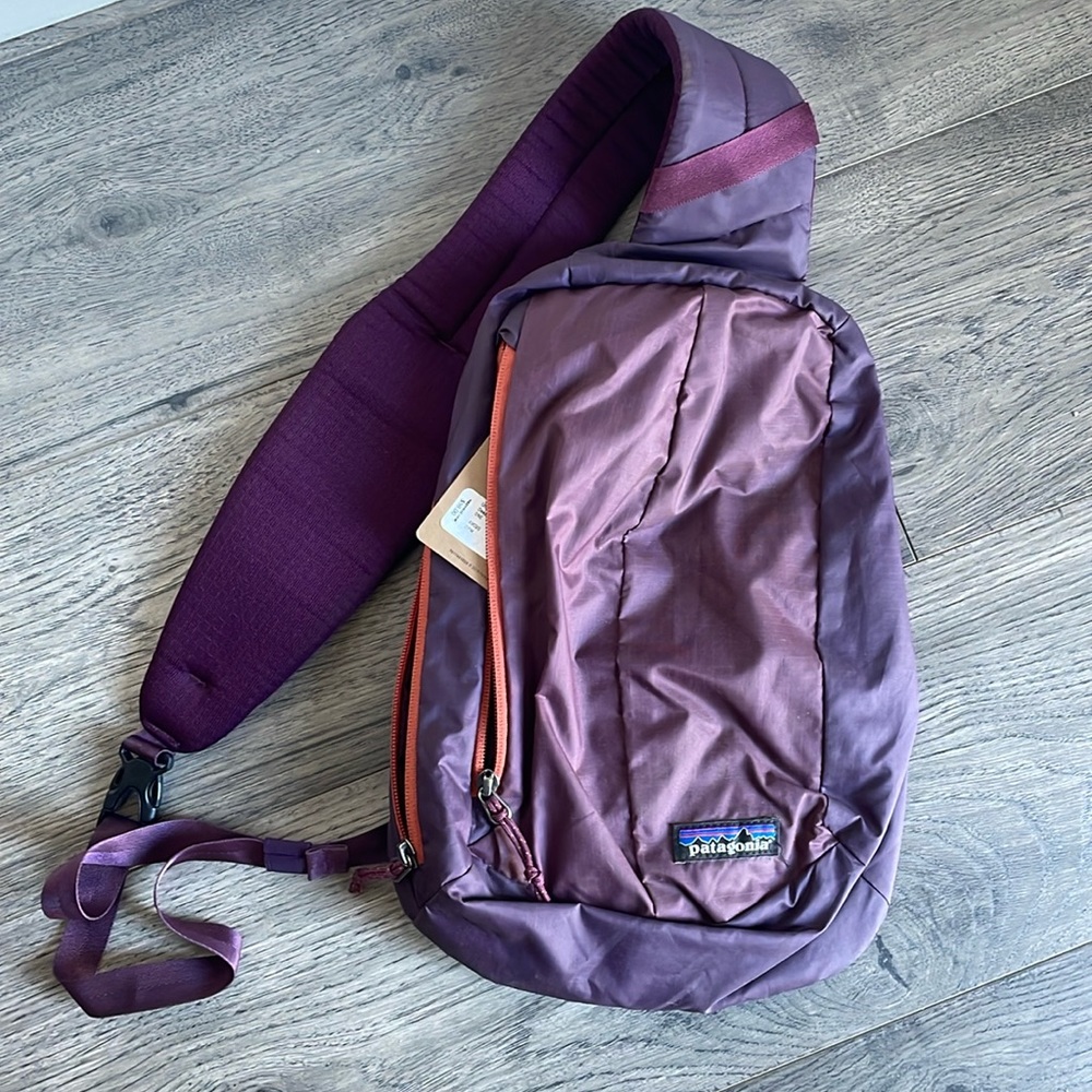 Patagonia purple sling bag